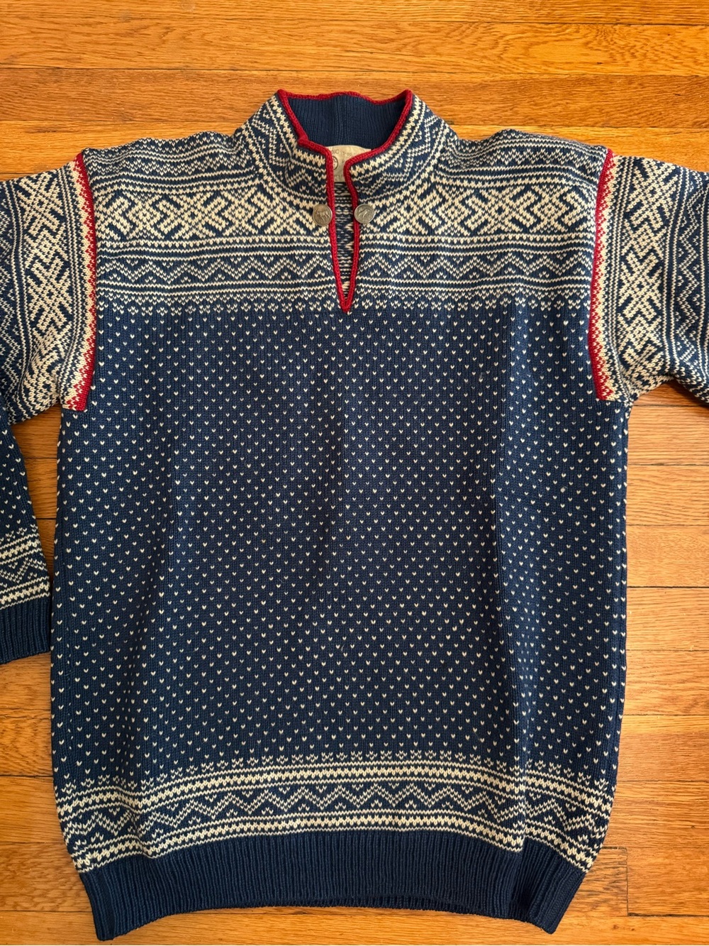 Nordic Nomad Blue Fair Isle Norwegian Pattern Sweater
